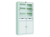 HDY-06 2-outside-drawer glass sliding cabinet