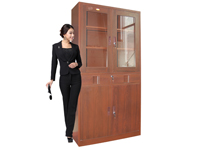 HDFS-02 2-outside-drawer Glass Swing Door Cabinet