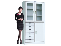 HDX-21 6-drawer Glass Swing Door Cabinet