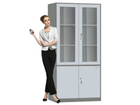 HD-1102 Glass Swing Door Cabinet